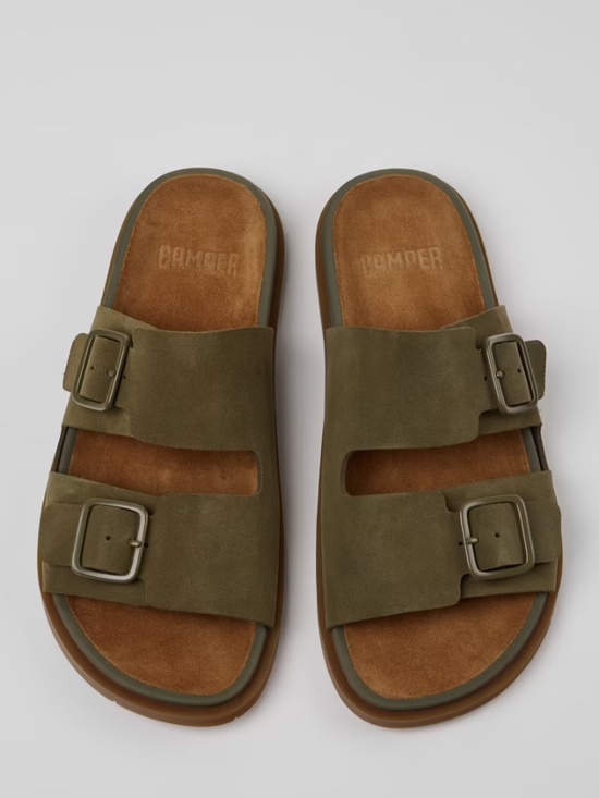 CAMPER Men\'s Lluc Leather Sandals,Green,SZ 8 US/41 EU, 9.5US/43 EU, 10.5US/44 EU